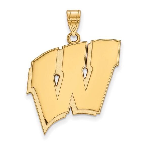 10k Yellow Gold U. of Wisconsin XL Initial W Pendant